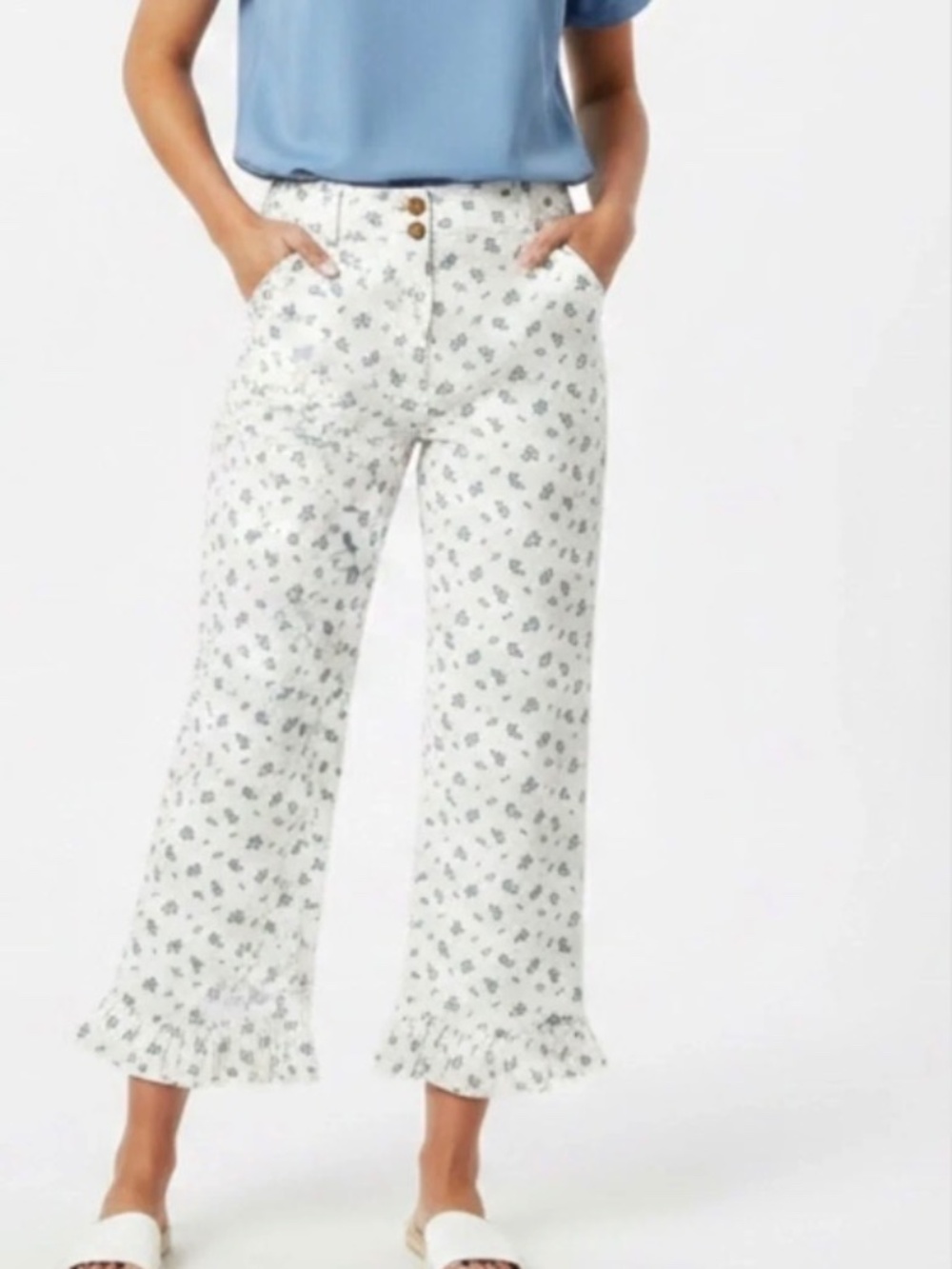NWT Lauren Conrad Wildflower wide leg ankle pants 4